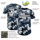 Custom Camo White-Black Woodland Forest Tactical Camouflage Outdoor Leaf Authentic Baseball Jersey