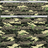 Custom Camo Black-Cream Woodland Forest Tactical Camouflage Outdoor Leaf Authentic Baseball Jersey