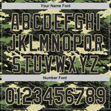 Custom Camo Black-Cream Woodland Forest Tactical Camouflage Outdoor Leaf Authentic Baseball Jersey