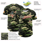 Custom Camo Vintage USA Flag Cream-Black Woodland Forest Tactical Camouflage Outdoor Leaf Authentic Baseball Jersey