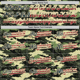 Custom Camo Vintage USA Flag Cream-Black Woodland Forest Tactical Camouflage Outdoor Leaf Authentic Baseball Jersey