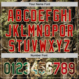 Custom Camo Vintage Mexican Flag Cream-Red Woodland Forest Tactical Camouflage Outdoor Leaf Authentic Baseball Jersey