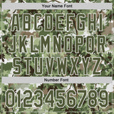 Custom Camo Olive-White Woodland Forest Tactical Camouflage Outdoor Leaf Authentic Baseball Jersey