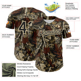 Custom Camo Black-Cream Woodland Forest Tactical Camouflage Outdoor Leaf Authentic Baseball Jersey