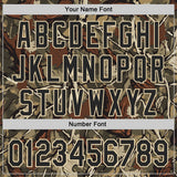 Custom Camo Black-Cream Woodland Forest Tactical Camouflage Outdoor Leaf Authentic Baseball Jersey