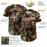 Custom Camo Vintage USA Flag Cream-Olive Woodland Forest Tactical Camouflage Outdoor Leaf Authentic Baseball Jersey