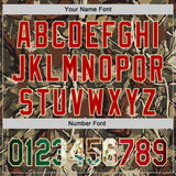 Custom Camo Vintage Mexican Flag Cream-Red Woodland Forest Tactical Camouflage Outdoor Leaf Authentic Baseball Jersey