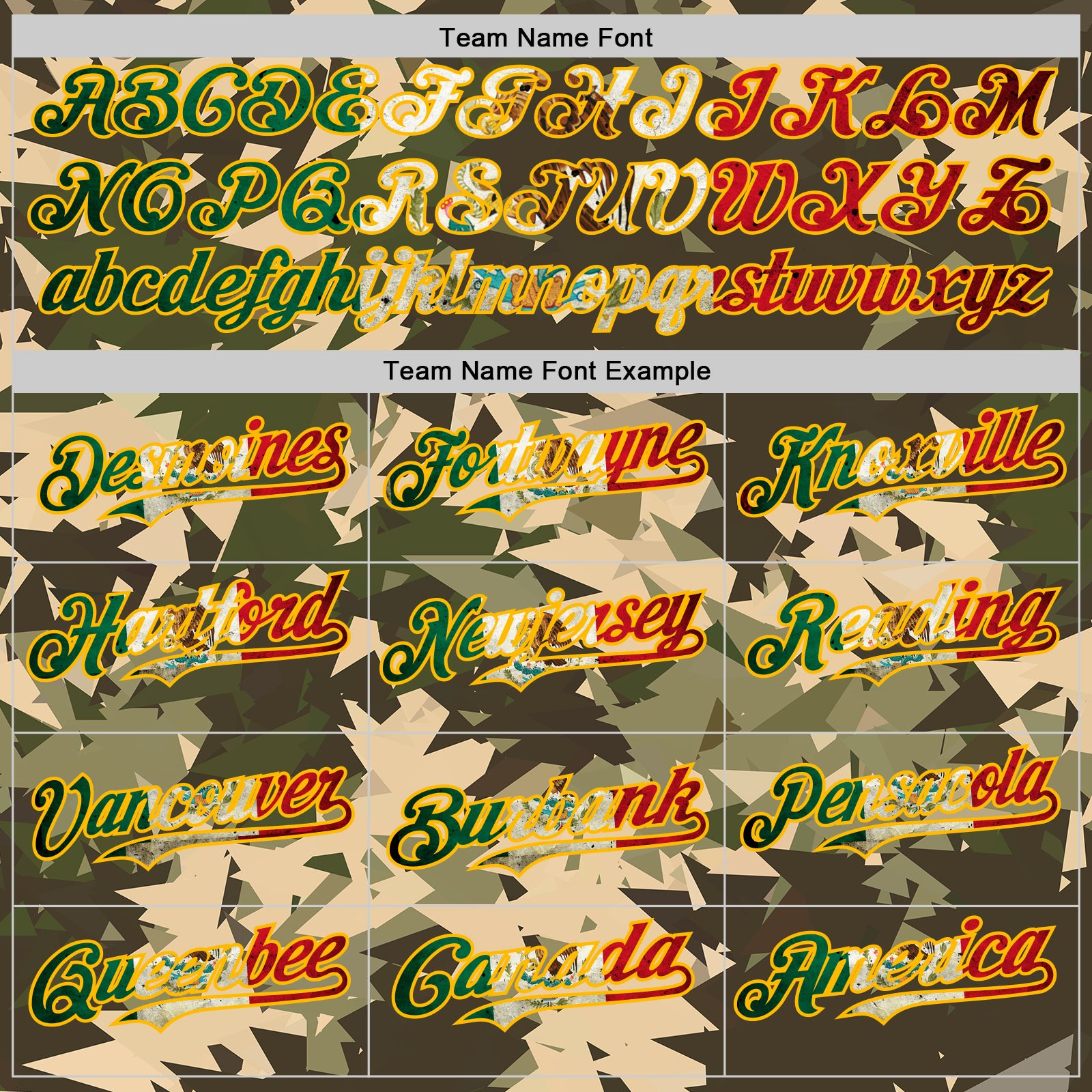 Custom Camo Vintage Mexican Flag Cream Gold-Olive Woodland Geometric Camouflage Authentic Baseball Jersey