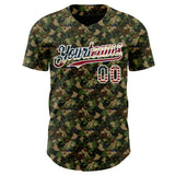 Custom Camo Vintage USA Flag-White Digital Camouflage Authentic Baseball Jersey