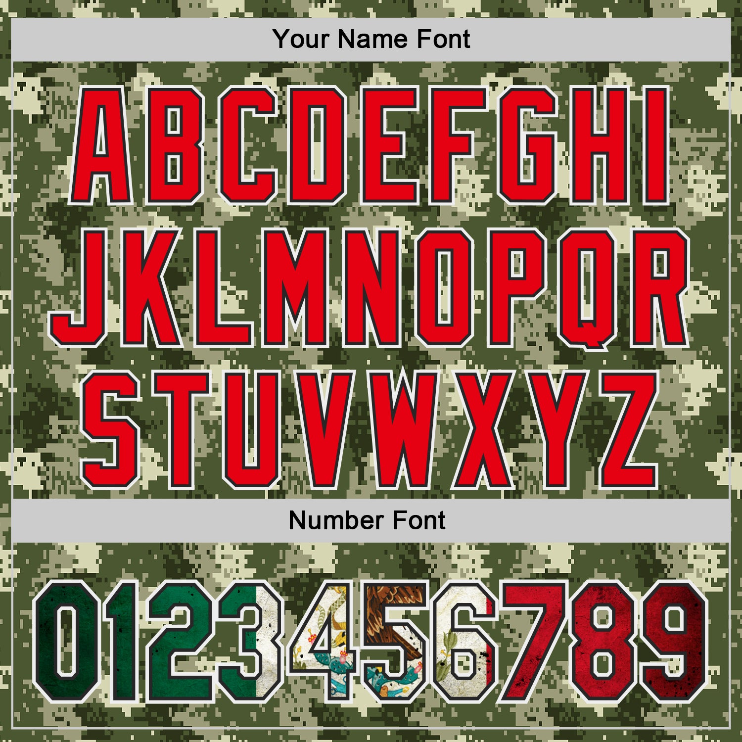 Custom Camo Vintage Mexican Flag Black White-Fire Red Digital Camouflage Authentic Baseball Jersey