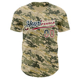 Custom Camo Vintage USA Flag-White Digital Camouflage Authentic Baseball Jersey