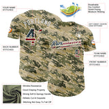 Custom Camo Vintage USA Flag-White Digital Camouflage Authentic Baseball Jersey