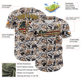 Custom Camo Vintage USA Flag Black-Old Gold Digital Camouflage Authentic Baseball Jersey