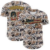 Custom Camo Vintage USA Flag Black-Old Gold Digital Camouflage Authentic Baseball Jersey