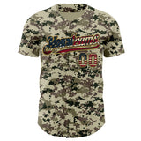 Custom Camo Vintage USA Flag Black-Old Gold Digital Camouflage Authentic Baseball Jersey