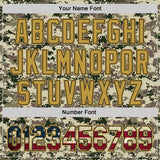 Custom Camo Vintage USA Flag Black-Old Gold Digital Camouflage Authentic Baseball Jersey