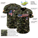 Custom Camo USA Flag Black-White Digital Camouflage Authentic Baseball Jersey