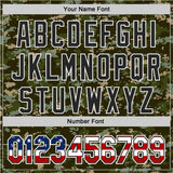 Custom Camo USA Flag Black-White Digital Camouflage Authentic Baseball Jersey