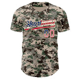 Custom Camo USA Flag Vegas Gold-White Digital Camouflage Authentic Baseball Jersey