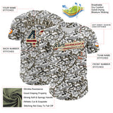 Custom Camo Vintage USA Flag Cream-Black Digital Camouflage Authentic Baseball Jersey