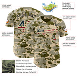 Custom Camo Vintage USA Flag Cream-Black Digital Camouflage Authentic Baseball Jersey