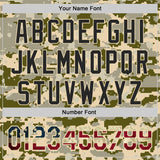 Custom Camo Vintage USA Flag Cream-Black Digital Camouflage Authentic Baseball Jersey