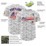 Custom Camo USA Flag White Red-Royal Urban Gray Camouflage Authentic Baseball Jersey