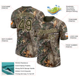 Custom Camo Olive-Cream Woodland Camouflage Salute To Service Performance T-Shirt