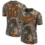 Custom Camo Olive-Orange Woodland Camouflage Salute To Service Performance T-Shirt