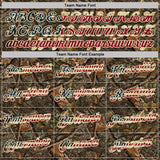 Custom Camo Vintage USA Flag Cream-Brown Woodland Camouflage Salute To Service Performance T-Shirt