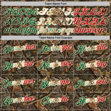 Custom Camo Vintage Mexican Flag Cream-Brown Woodland Camouflage Salute To Service Performance T-Shirt