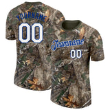 Custom Camo White Royal-Olive Woodland Camouflage Salute To Service Performance T-Shirt
