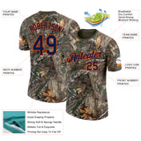 Custom Camo Navy Orange-Olive Woodland Camouflage Salute To Service Performance T-Shirt