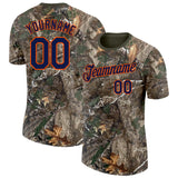 Custom Camo Navy Orange-Olive Woodland Camouflage Salute To Service Performance T-Shirt