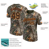 Custom Camo Black Orange Old Gold-Olive Woodland Camouflage Salute To Service Performance T-Shirt