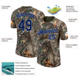 Custom Camo Navy Powder Blue-Olive Woodland Camouflage Salute To Service Performance T-Shirt