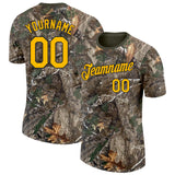 Custom Camo Gold Black-Olive Woodland Camouflage Salute To Service Performance T-Shirt