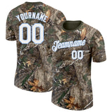 Custom Camo White Light Blue-Olive Woodland Camouflage Salute To Service Performance T-Shirt