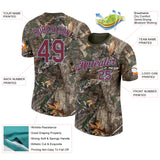 Custom Camo Burgundy Light Blue-Olive Woodland Camouflage Salute To Service Performance T-Shirt