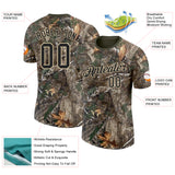 Custom Camo Black Cream-Olive Woodland Camouflage Salute To Service Performance T-Shirt