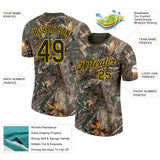 Custom Camo Black Yellow-Olive Woodland Camouflage Salute To Service Performance T-Shirt