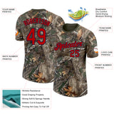 Custom Camo Red Navy-Olive Woodland Camouflage Salute To Service Performance T-Shirt