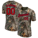 Custom Camo Red Navy-Olive Woodland Camouflage Salute To Service Performance T-Shirt