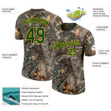 Custom Camo Green Yellow-Olive Woodland Camouflage Salute To Service Performance T-Shirt