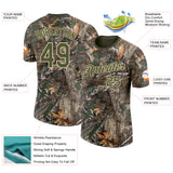 Custom Camo Olive-Cream Woodland Camouflage Salute To Service Performance T-Shirt