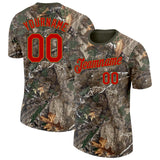 Custom Camo Red Old Gold Black-Olive Woodland Camouflage Salute To Service Performance T-Shirt