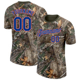 Custom Camo Royal White Red-Olive Woodland Camouflage Salute To Service Performance T-Shirt