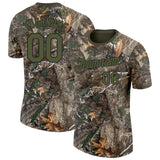 Custom Camo Olive-Black Woodland Camouflage Salute To Service Performance T-Shirt
