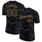 Custom Camo Black-Old Gold Salute To Service Performance T-Shirt