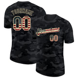Custom Camo Vintage USA Flag Cream-Black Salute To Service Performance T-Shirt